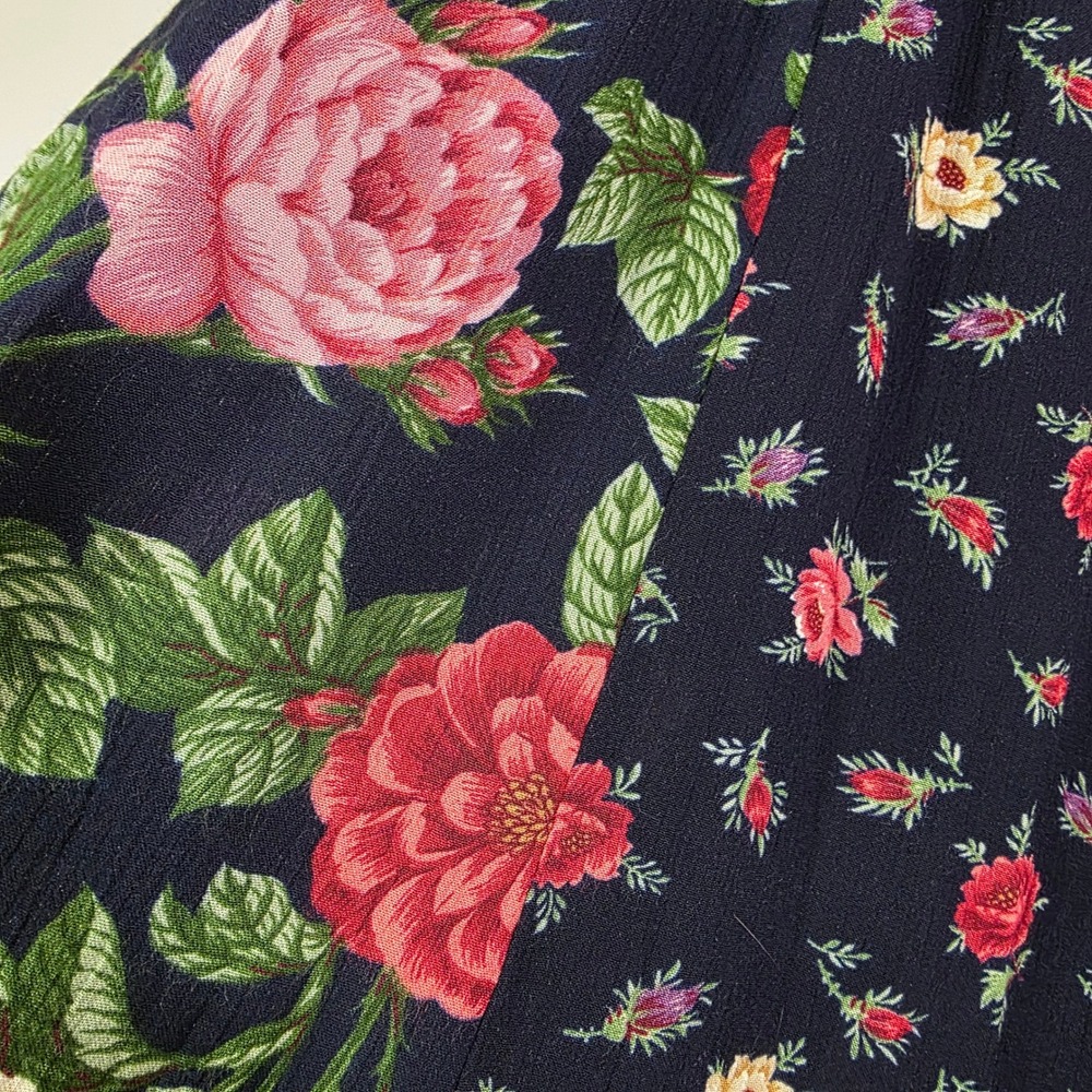 Susan Bristol Women Skirt Mix Floral Rayon Maxi Elastic Waist Vintage Boho SZ XL - Picture 7 of 10
